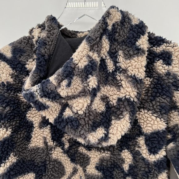 Z by Zella Urban Camo Print Faux Shearling Fleece Pullover Teddy Hoodie Size XS - Picture 9 of 13